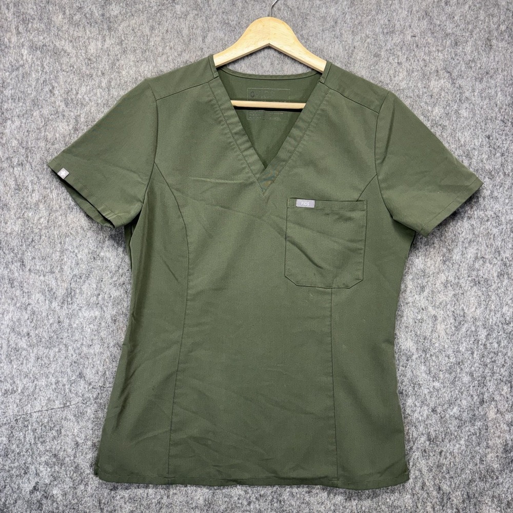 Figs Catarina Scrub Top Women's Small Green Short‎ Sleeve